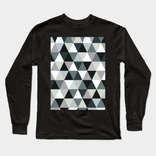 Black and Grey Geometric Long Sleeve T-Shirt